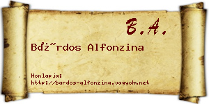 Bárdos Alfonzina névjegykártya